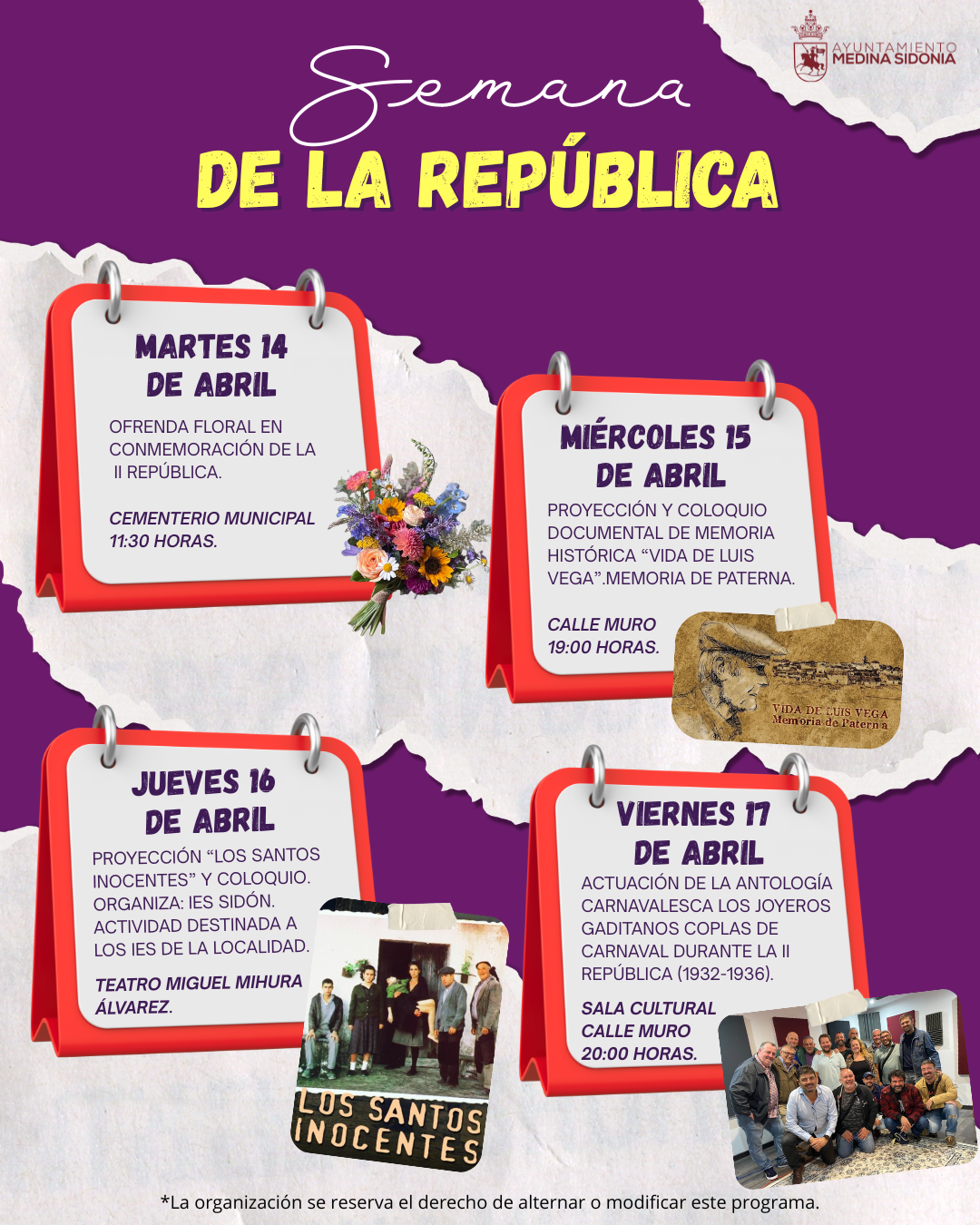 PROGRAMACIÓN SEMANA DE LA REPÚBLICA